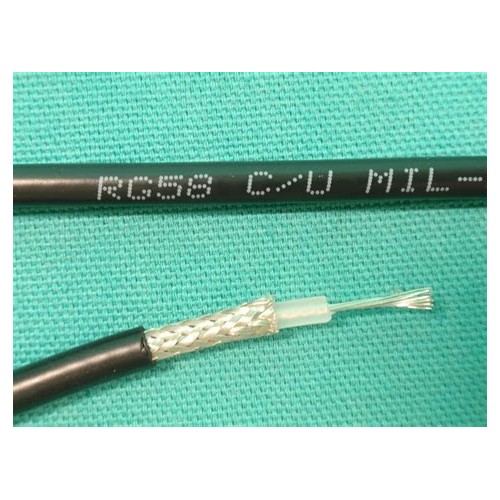 RG58C/U Flexible Coax Cable Black PVC Jacket